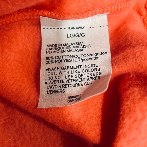 Under Armour Women’s Hoodie SZ Large Coral Orange Logo Pullover Fleece Fall Soft - Picture 4 of 9
